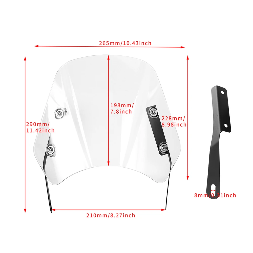 دراجة نارية عالمية 5-7 في الزجاج الأمامي ريترو دراجة نارية منحرف الرياح ل مقهى المتسابق رويال انفيلد هوندا ياماها كاواساكي سوزوكي #2