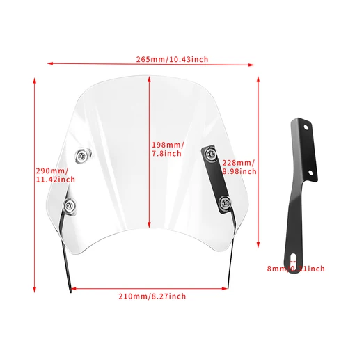 Imagen 2 del producto Deflector de viento Universal para motocicleta, parabrisas Retro de 5-7 pulgadas para Cafe Racer Royal Enfield Honda Yamaha Kawasaki Suzuki