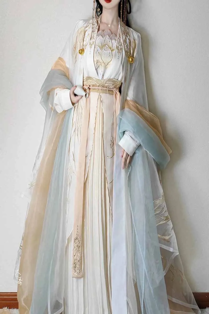 

Tang Dynasty Ancient Traditional Embroidery Hanfu Cosplay Costume Gradient Hanfu Dress Party Outfit Chinese Hanfu Dress Women