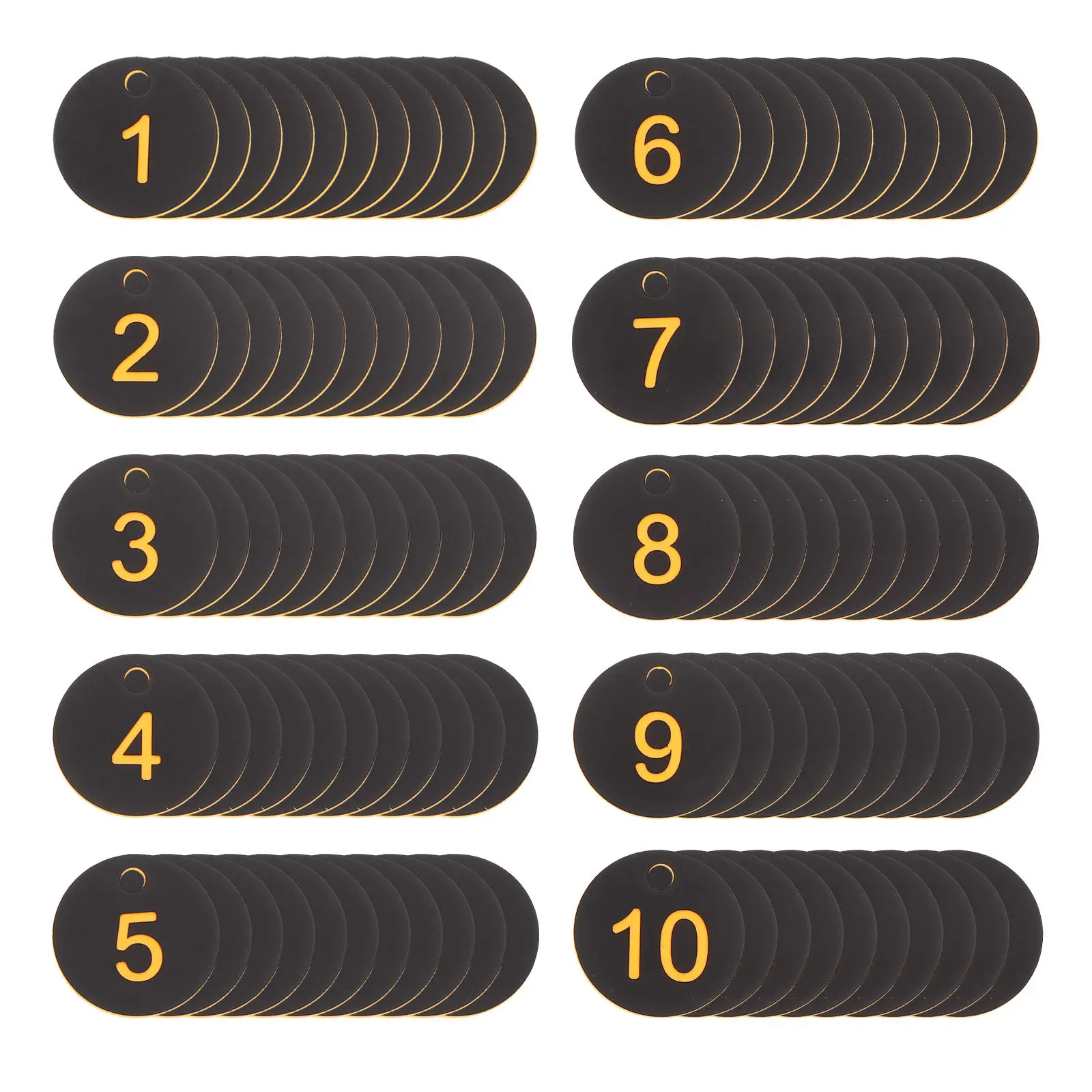 100Pcs Numbered Plastic Locker Key Tags Circular Number Labels for Keychain Identification and Organization