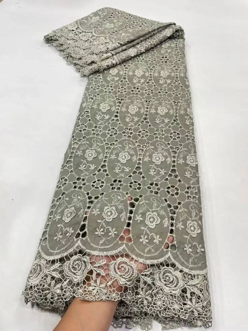 

Grey Lace Fabric Nigerian Lace Fabric High Quality Lace African Guipure Cord Lace Fabrics French Tulle Lace For Women Wedding