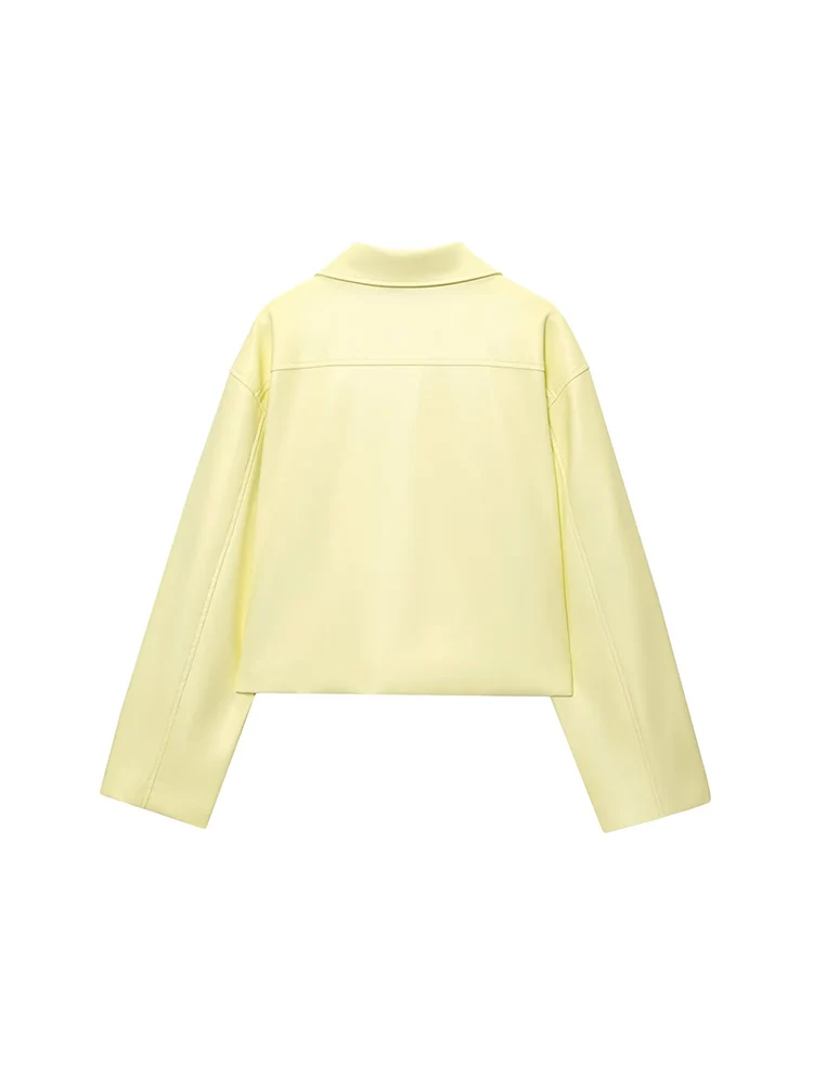 TFMLN Neue Damen-PU-Leder-Reißverschlussjacke, 2025, modisch, locker, langärmelig, Retro-Jacken, Mäntel, High Street Trend, kurze Oberbekleidung