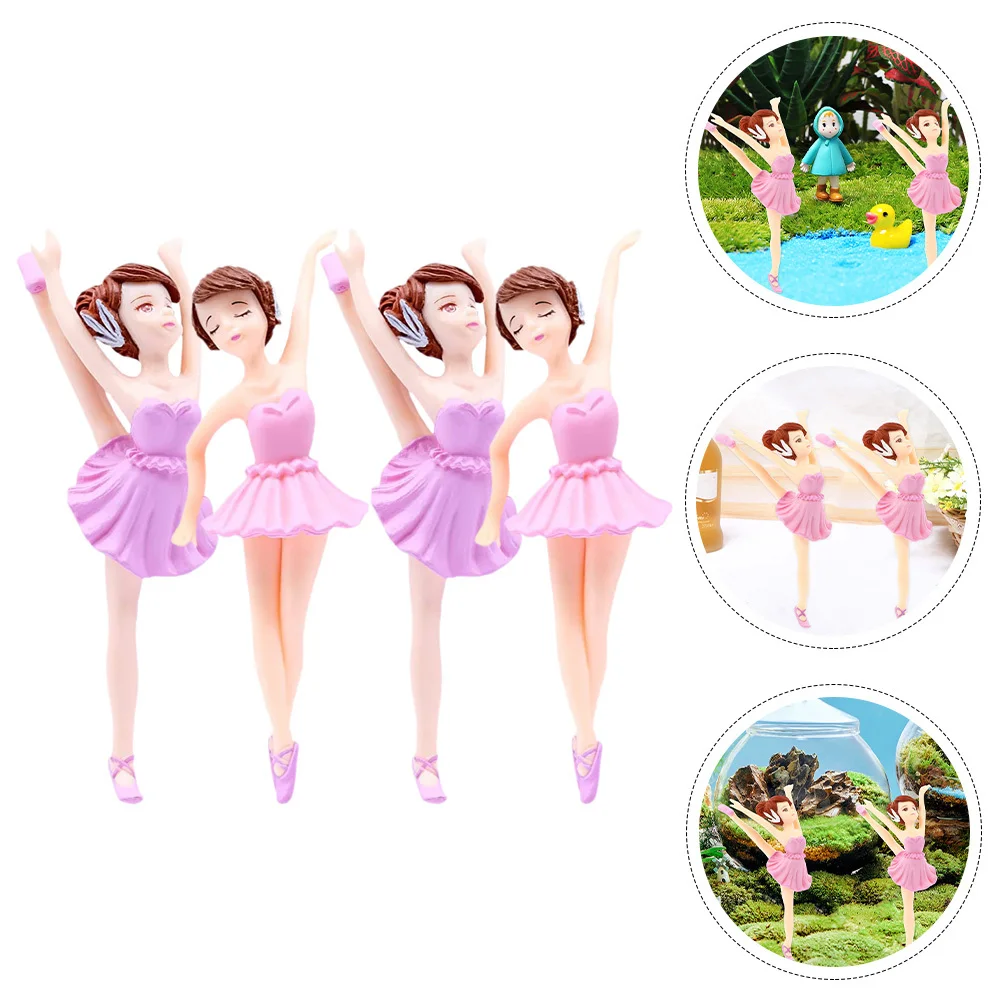 

4Pcs Ballet Cake Decor Ballerina Cupcake Topper Birthday Dessert Party Decoration Ballerina Cupcake Topper