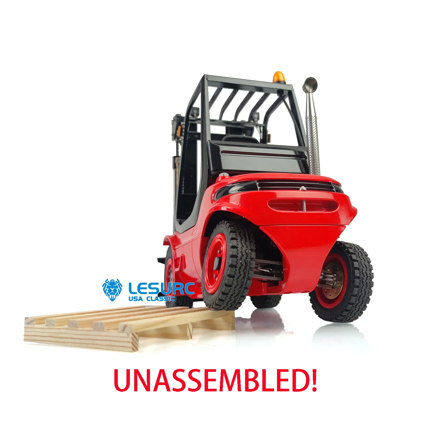 LESU 1/14 RC Hydraulic Forklift Transfer Car Truck ESC Motor Radio Painted Red Unassembled KIT Outdoor Toys THZH1049