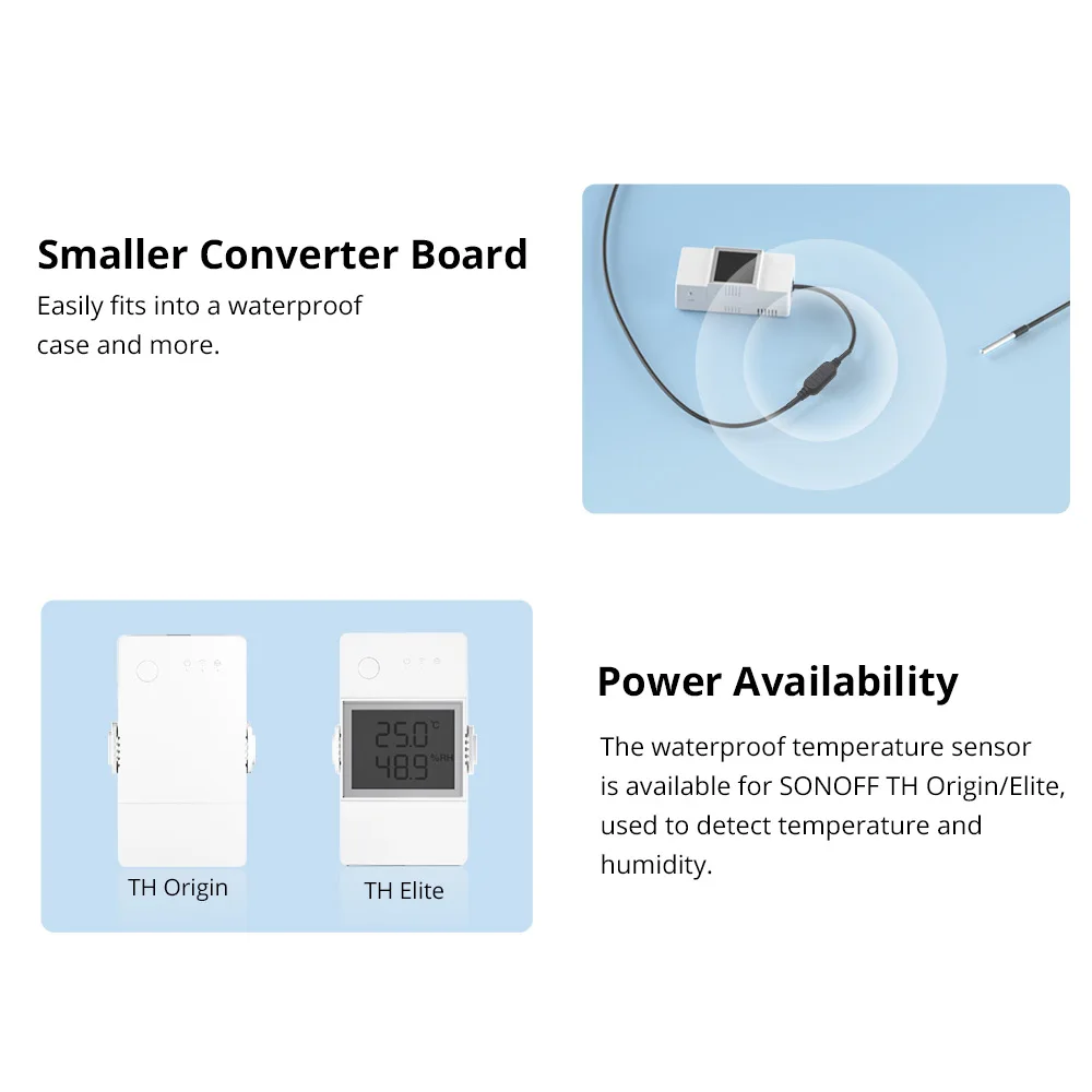 SONOFF-Sensor de temperatura WTS01 RJ9(4P4C), conector impermeable para Sonoff TH Elite, accesorio de origen, interruptor de casa inteligente