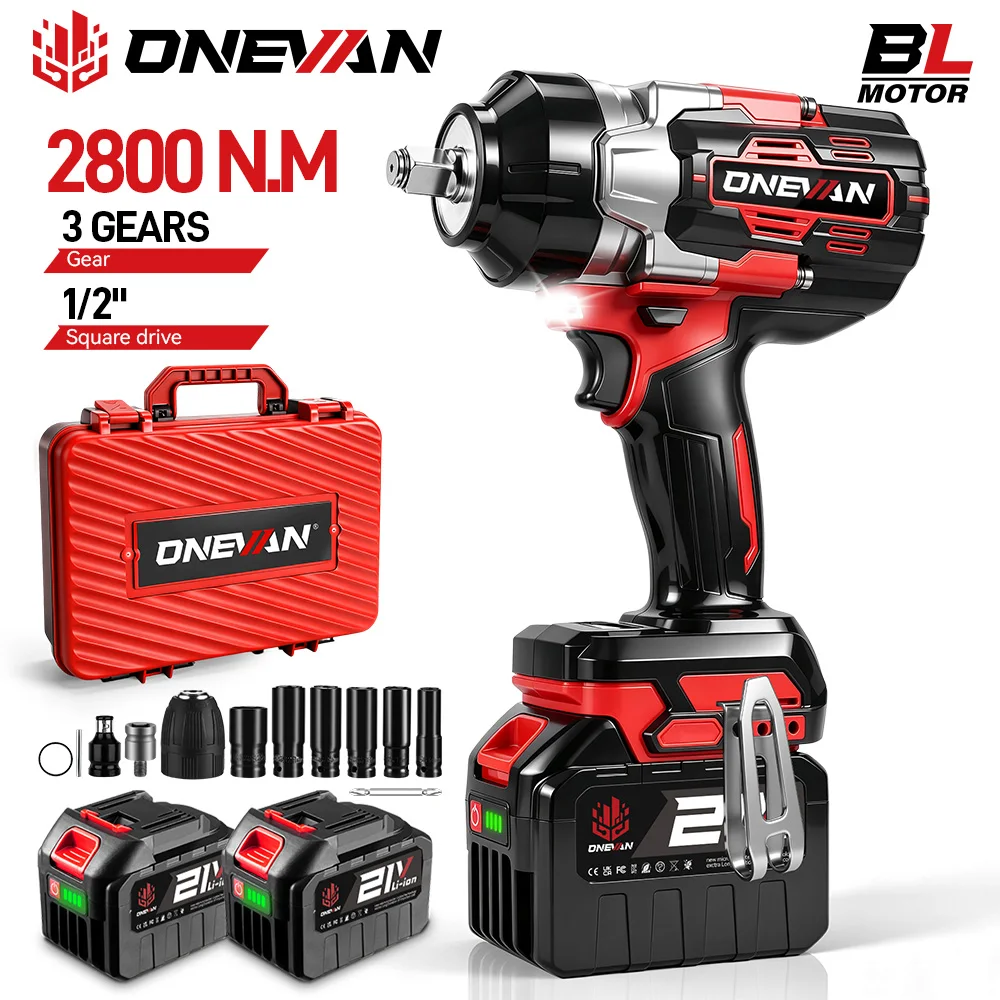 Bürstenloser 2800 N.M Drehmoment Elektrischer Schlagschrauber 5 Geschwindigkeiten 2800 W Akku-Schraubenschlüssel Schraubendreher Elektrowerkzeug für Makita 18 V Batterie Pin