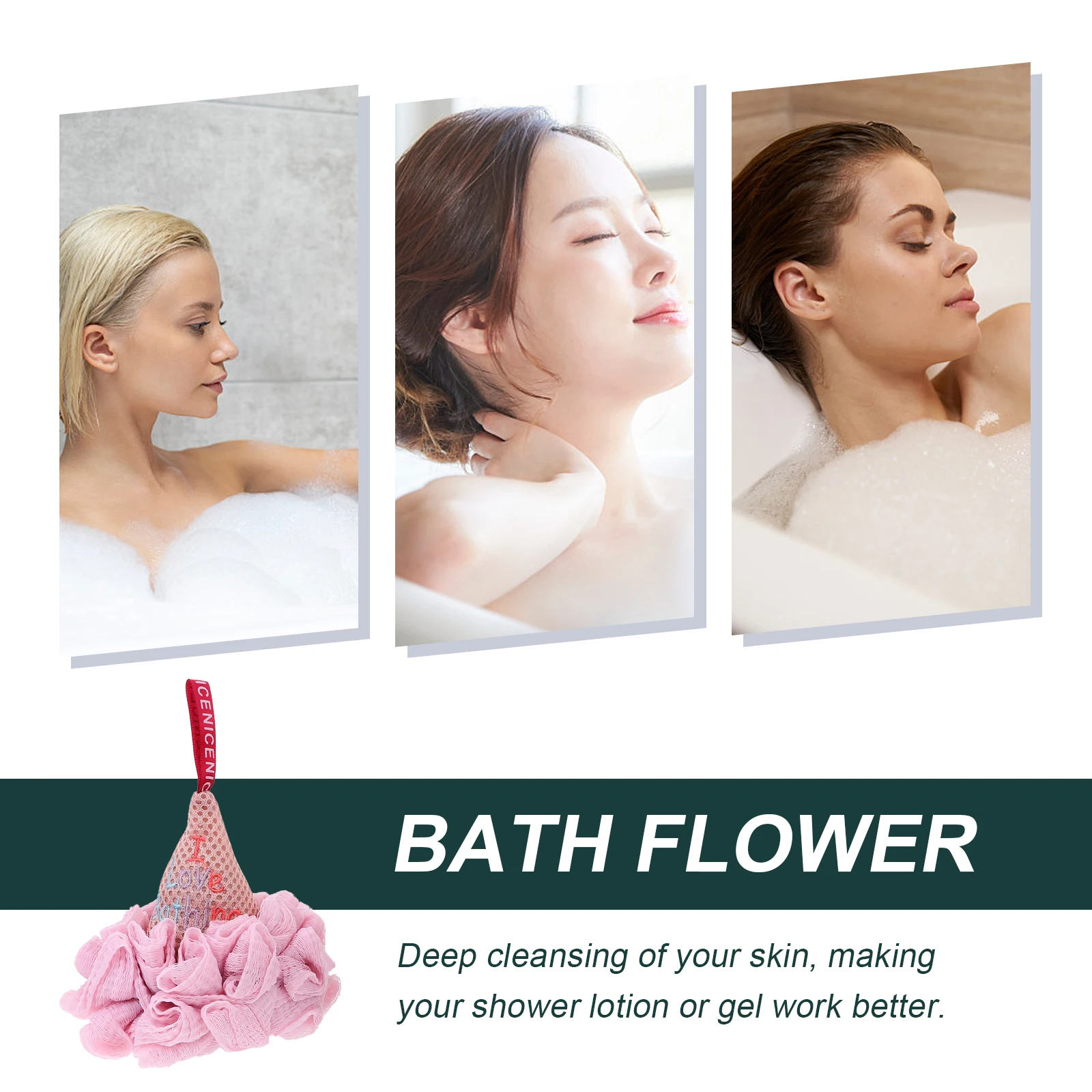 

2pcs Ice Cream Shape Flowers Deep Cleansing Bath Ball Exfoliating Skin Care Bath Mesh Ball Scrubber Shower Gift For Birthday
