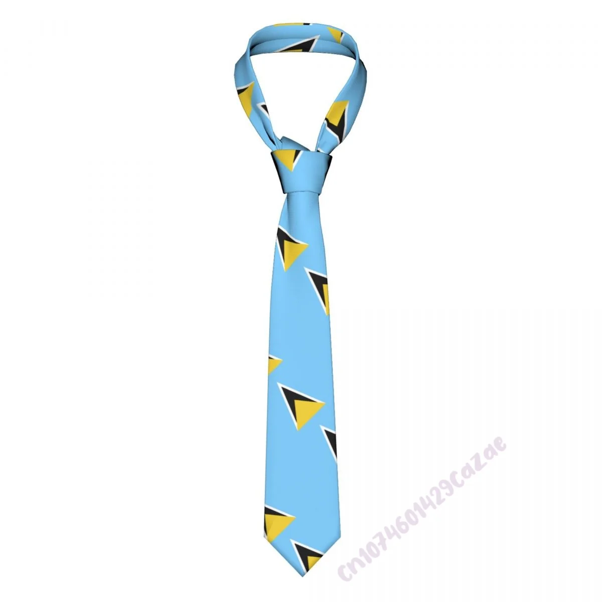 Saint Lucia Flag Neck Ties For Men Women Casual Plaid Tie Suits Slim Wedding Party Necktie Gravatas For Gift Proud