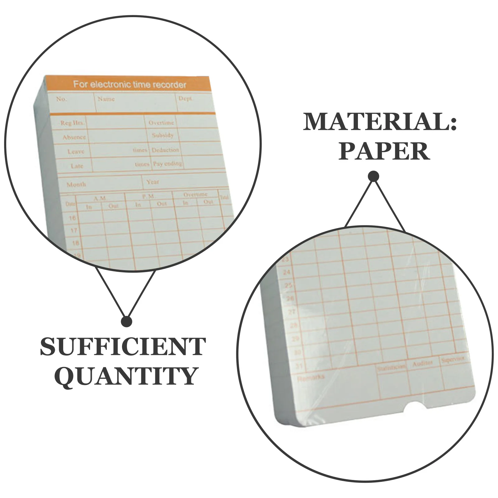 1 قطعة بطاقات الحضور ورق تسجيل وقت الموظف لمستودع مصنع المكتب أوراق تتبع الوقت للحضور اليومي