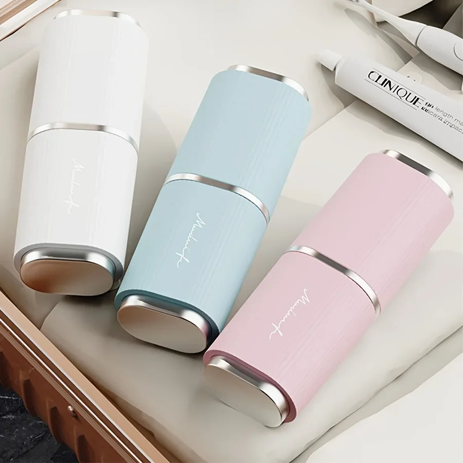 1 صندوق تخزين فرشاة الأسنان المحمول، علبة فرشاة الأسنان للسفر، علبة معجون الأسنان البلاستيكية، كوب غسول الفم لرحلة العمل