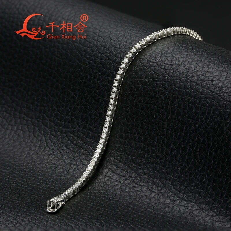 Imagem -05 - Sterling Silver Moissanite Pulseira Cadeia de Tênis Fine Jewelry Gift Branco Fashion Party mm d Vvs S925