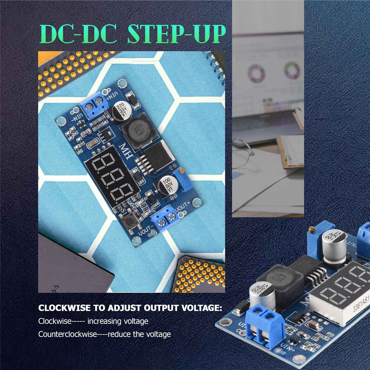 DC-DC Step-Up Converter Module 4A Voedingsspanning instelbaar XL6009E1