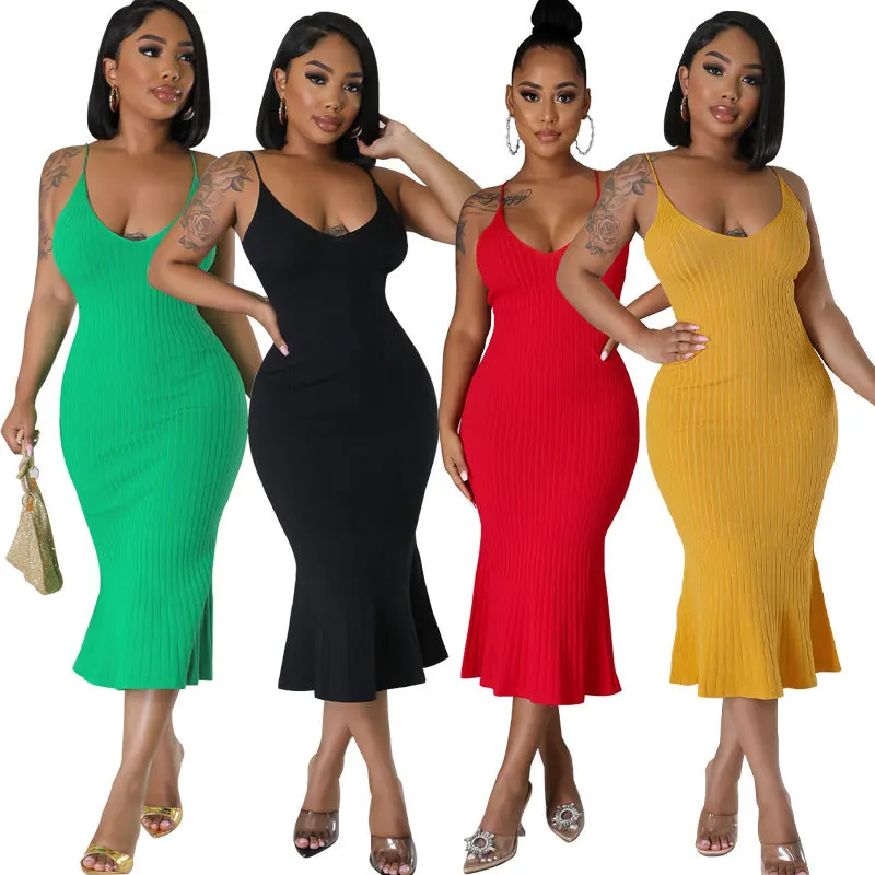 

Long Dress Women Sling Dresses V Neck Sleeve Slim Vestidos Streetwear Bodycon Elegant Splice Y2k High Waist Summer Party Club