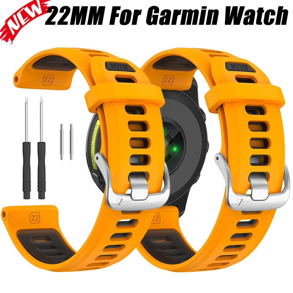 22MM Silikonarmband für Garmin Watch Fenix 8/7/6/5 Sport Zweifarbiges Armband für Garmin Forerunner 970/965/955 Armbandzubehör