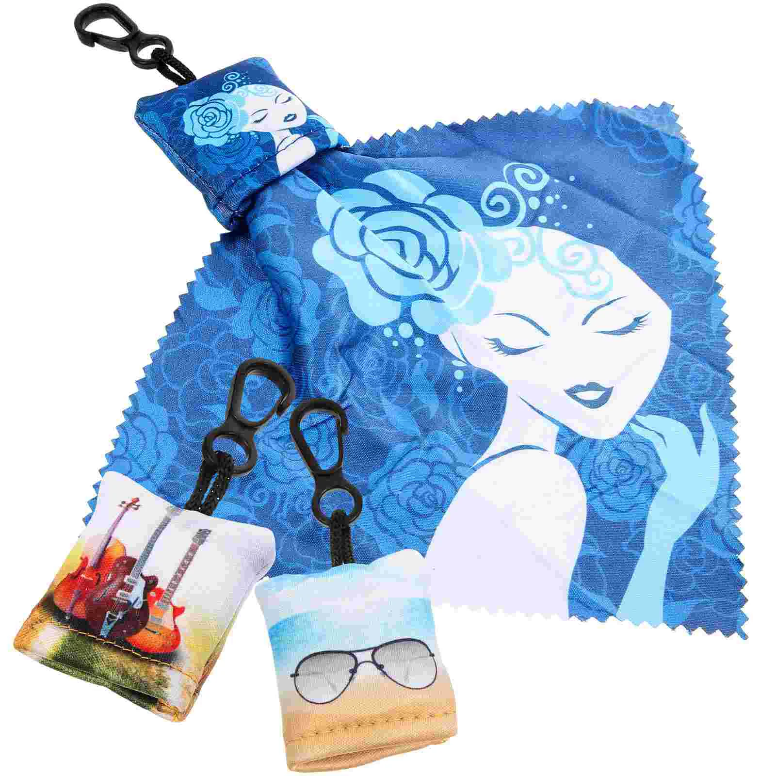 

3 Pcs Keychain Glasses Cloth Electronic Cleaning Wipes Cloths Phone Mobile Screen Lens Metal Eye Cleaner Tool