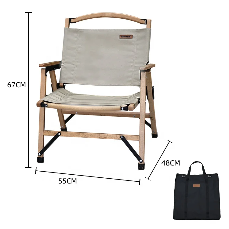 

Portable Outdoor Furniture Beach Wooden Chair Folding Chair Outdoor Wooden Canvas Camping Chair Beech Material High Quality
