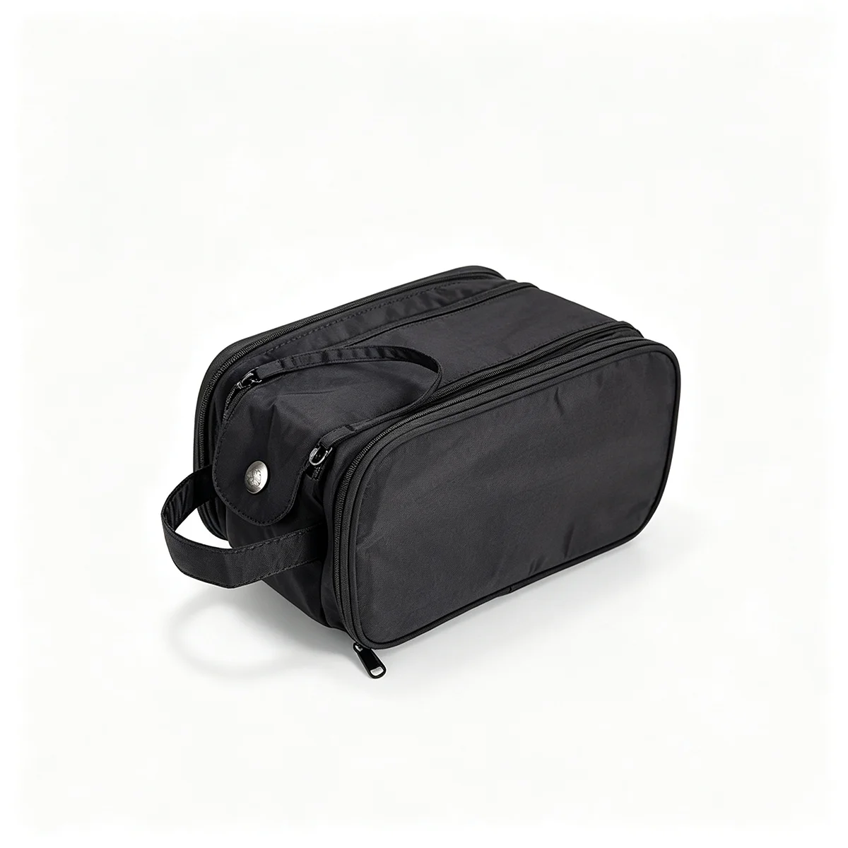 Strapazierfähige Nylon-Kosmetiktasche, leichte Reise-Toilettentasche mit Doppelreißverschluss, geräumiger Aufbewahrungsorganizer für Schreibtisch und Koffer, Unisex – Detail 9
