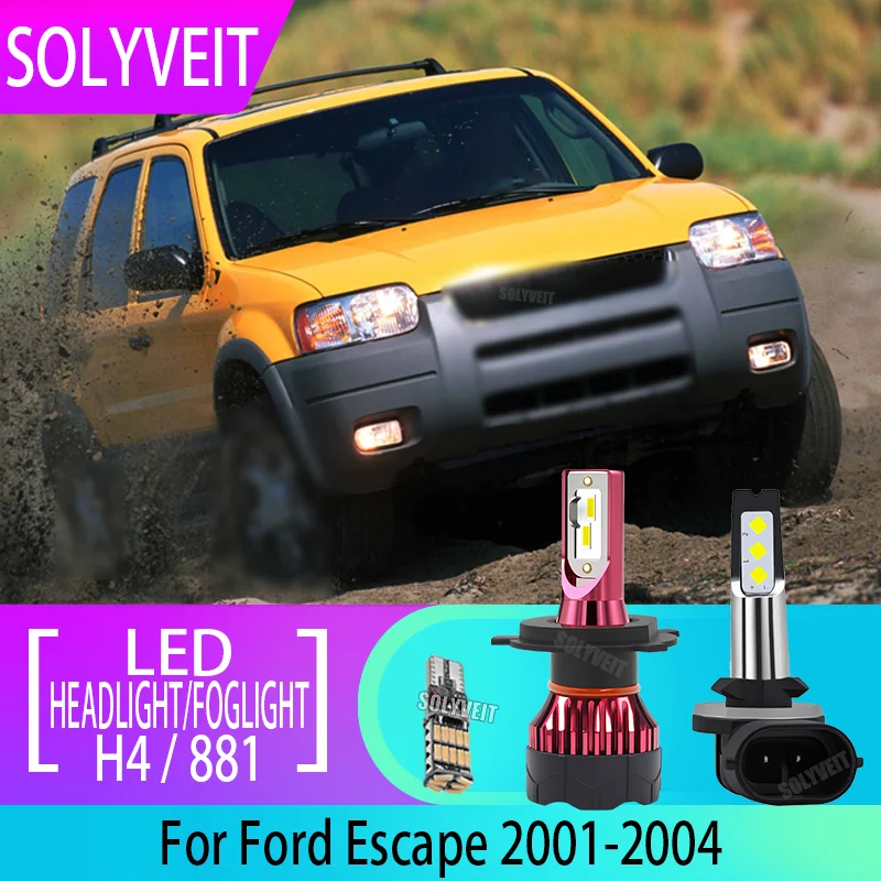

12v Easy Replace Brighter than Halogen h4 881 LED Headlamp HI-LO Beam Foglamp 12v 6000k FOR Ford Escape 2001 2002 2003 2004