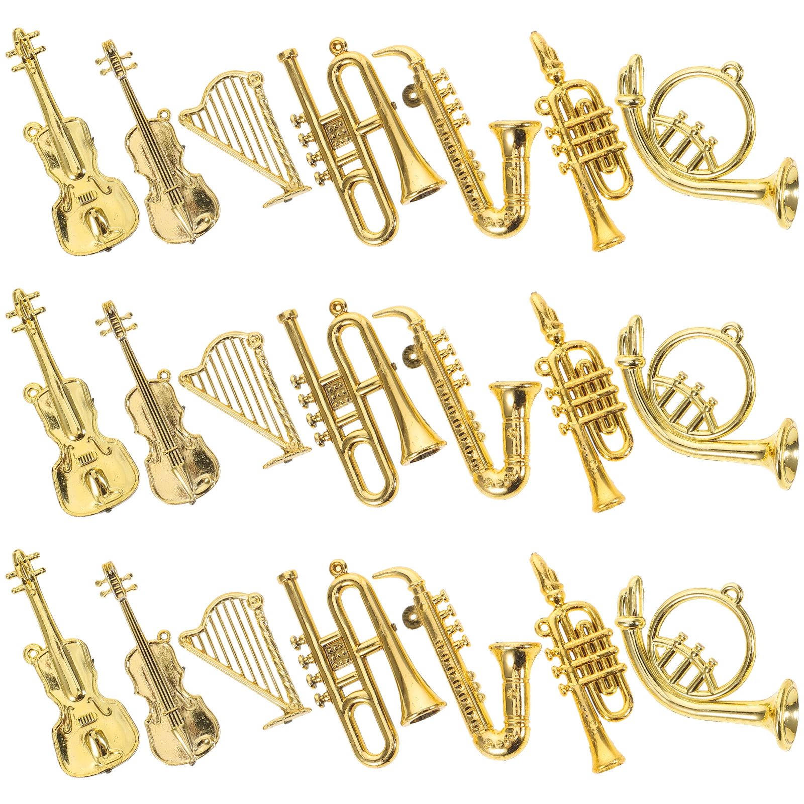 35 Pcs Miniature Musical Instrument Decoration Flute Model Dollhouse Instruments Violin Plastic Figurines