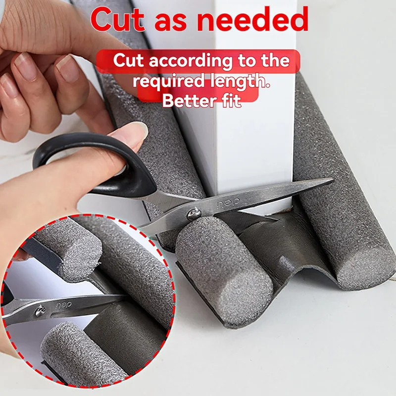 New Dedicated Door Bottom Sealing Strip Under Door Draft Stopper Wind Noise Acustic Foam Blocker Insects Door Stopper Holder