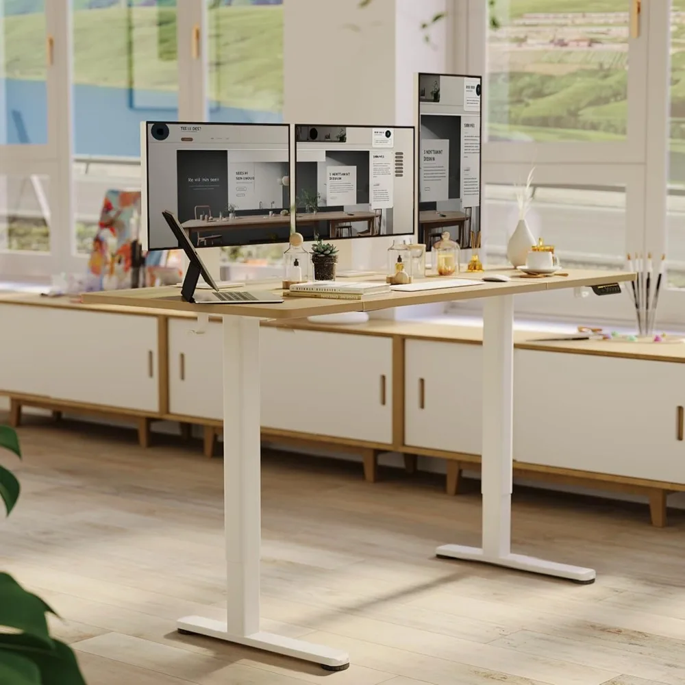 Adjustable Electric Standing Desk Frame - C-Shaped Workstation for Ergonomic Computer Desk Setup