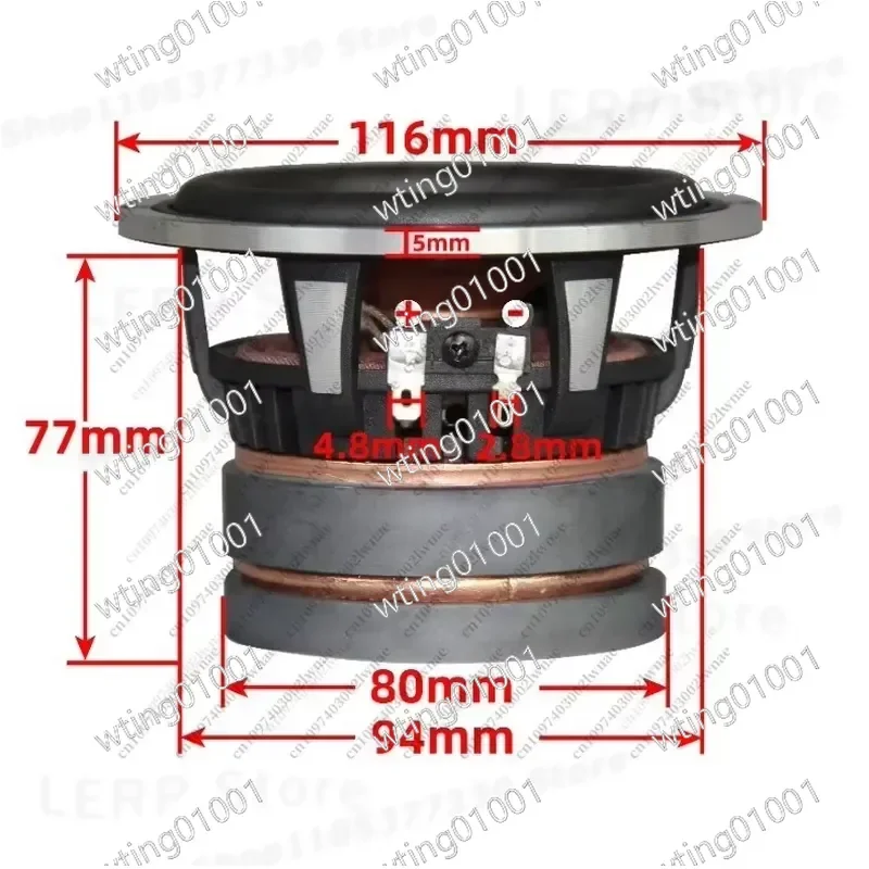 for 4 Inch Full Range Driver High Power Hifi Audio Component DIY Subwoofer Unit Premium Sound Quality Loudspeaker Replacement
