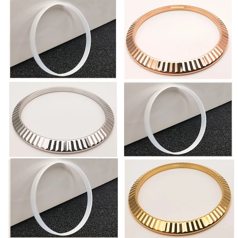 White Gold Yellow Gold Rose Gole Plated Watch Bezel With Gasket For RLX Datejust 126334 126331 126333 116234 116233, Watch Parts