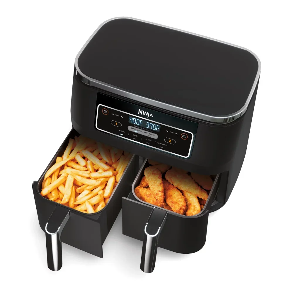 4 en 1, 8 pintes. Friteuse à air à 2 paniers avec DualZone™Technologie-Accessoires pour friteuse à air, rôti et plus