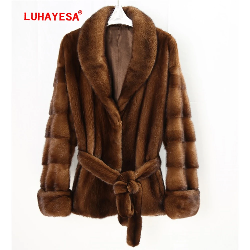 

2023 New Luxury Women Real Mink Fur Coat Full Pelt Nstural Fur Jacket