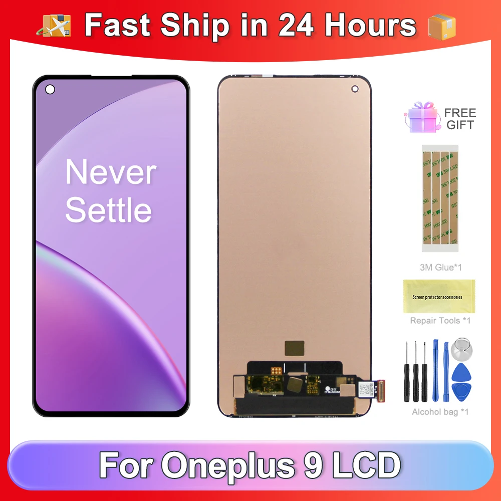 Tested 1+9 6.55\'\'For OnePlus 9 LE2113 LE2111 LE2110 LE2117 LE2115 LCD Display Touch Screen Digitizer Assembly Replacement