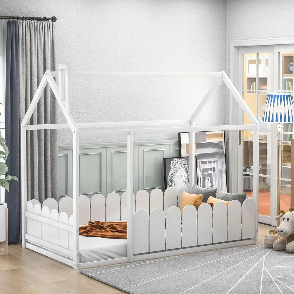 

Twin Size Kids Bed with Storage, Suitable for Girls and Boys, White