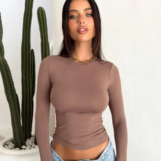 

Women's Slim Fit Long Sve under irt Sexy Sved irt Polyester Cotton Blend Comfortable Breathable Ciwalk Autumn Top