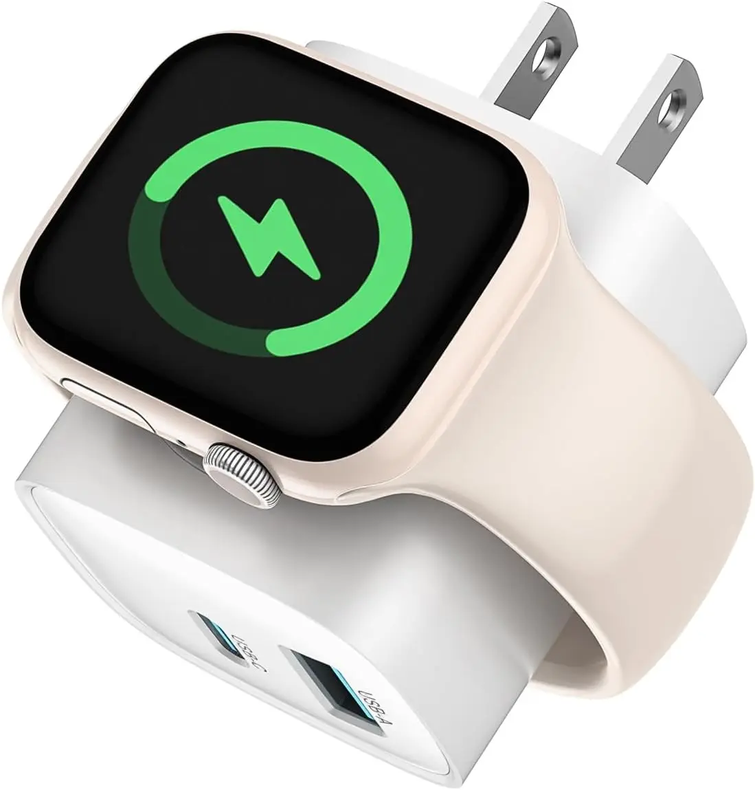 

3-in-1 PD 20W USB C Charger Block with Wireless Watch Charging, Dual Ports for iPhone, AirPods, iWatch