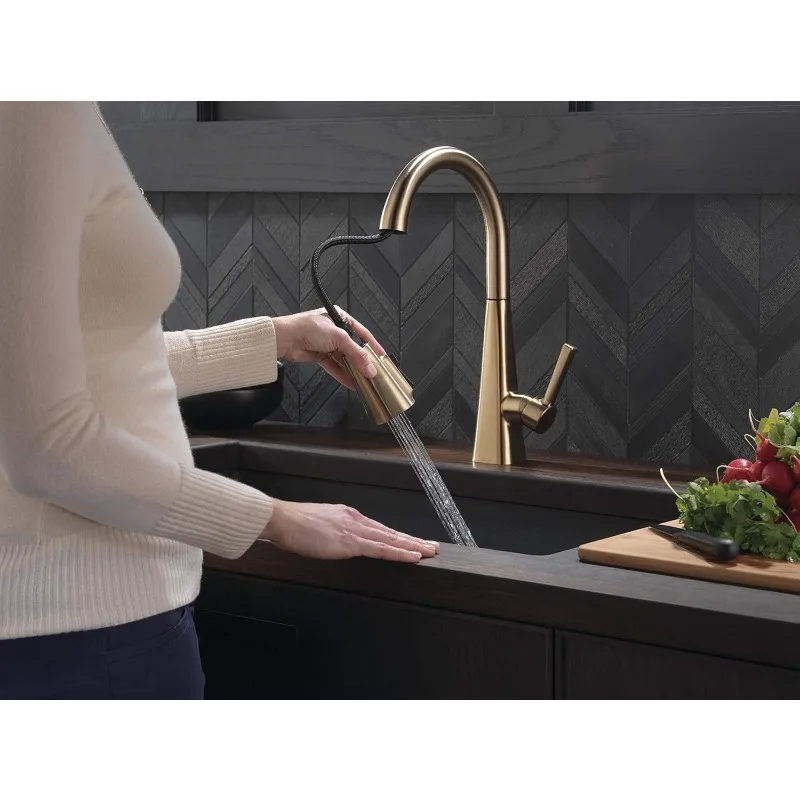 Faucet Lenta Gold Kitchen Faucets with Pull Down Sprayer, Kitchen Sink Faucet with Magnetic Docking Spray Head,