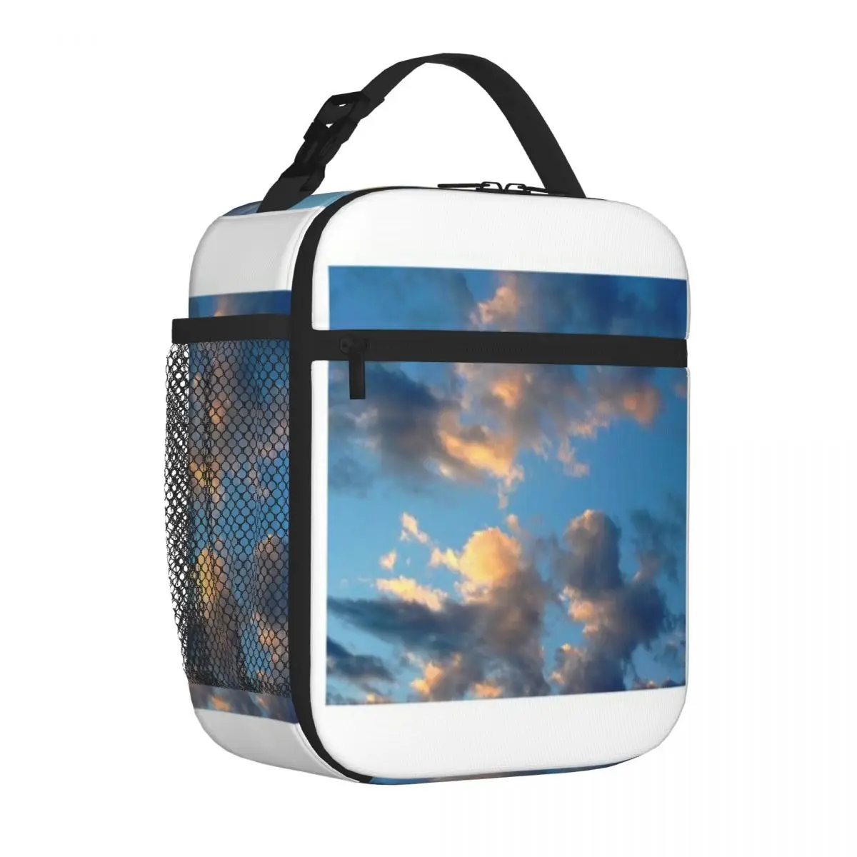 Hot Sale Sky And Clouds Zipper Closure Lightweight Lunch Bag Office Outdoor Lunch Meal Prep Bag