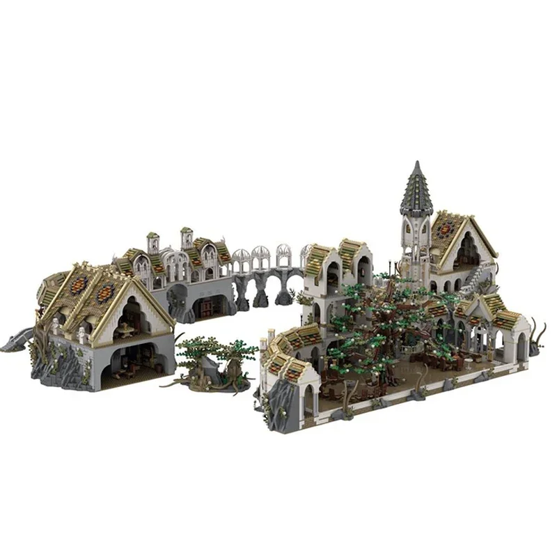 Rings Movie Series UCS Rivendell Building Blocks Magic Fairy Town Complete Bundle Model Bricks DIY Assembly  Toys Gifts