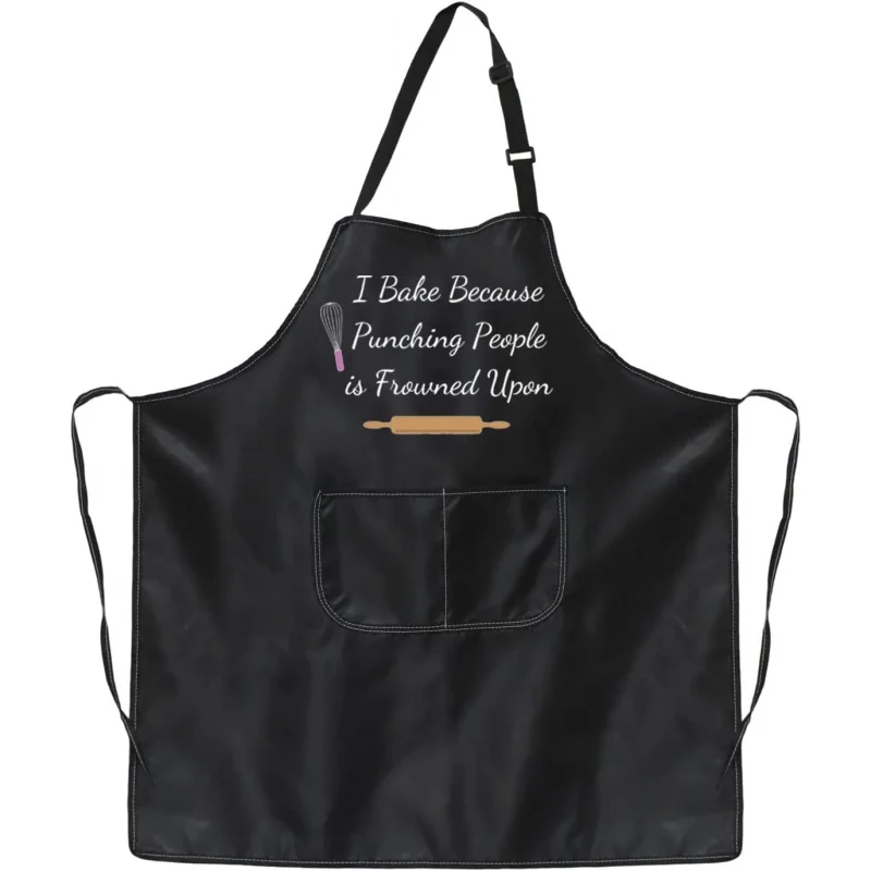 

Baker Gift Baking Apron I Bake Because Punching People is Frowned Upon Apron Culinary Student Gift Chef Gift