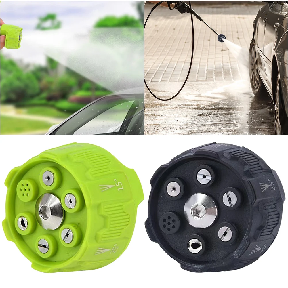 6 in 1 High Pressure Washer Spray Nozzle Adjustable 3600 PSI Spray Nozzle 1/4 in Quick Changeover for Garden Cleaning