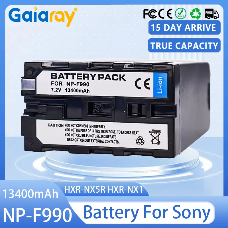 

NP-F990 Camera Battery 13400mAH NP-F960 NP-F970 Rechargeable Batteries for Sony NP-F975 NP-F980 NP-F950 NP-F770 NP-F750 HXR-NX1