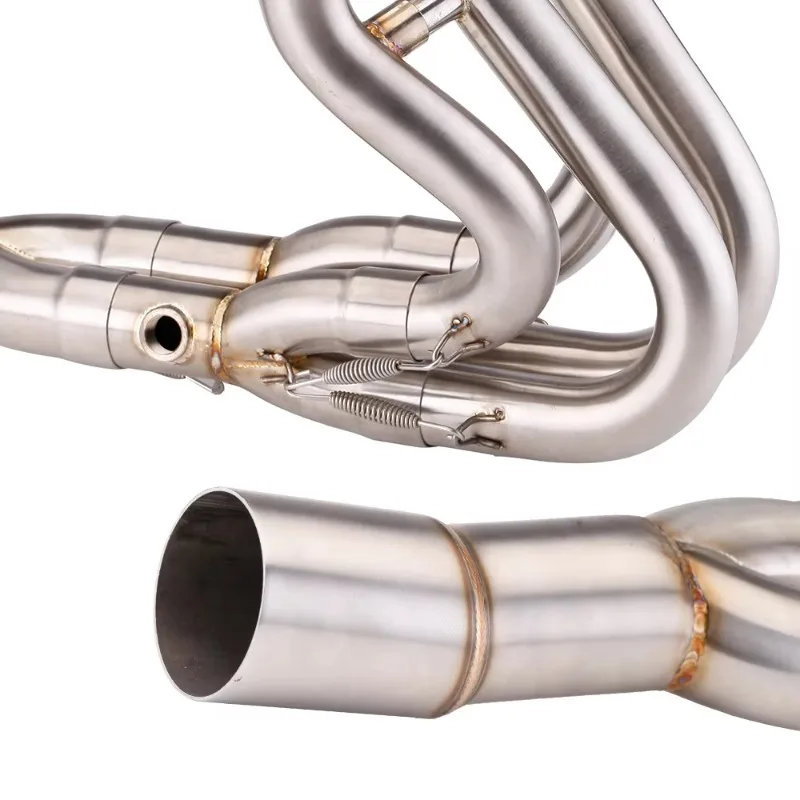 Sistem Knalpot Motor Lengkap untuk ZX6R 2009-2020 Zx-6r 636 Modifikasi Pipa Penghubung Depan Tengah Bahan Stainless Steel