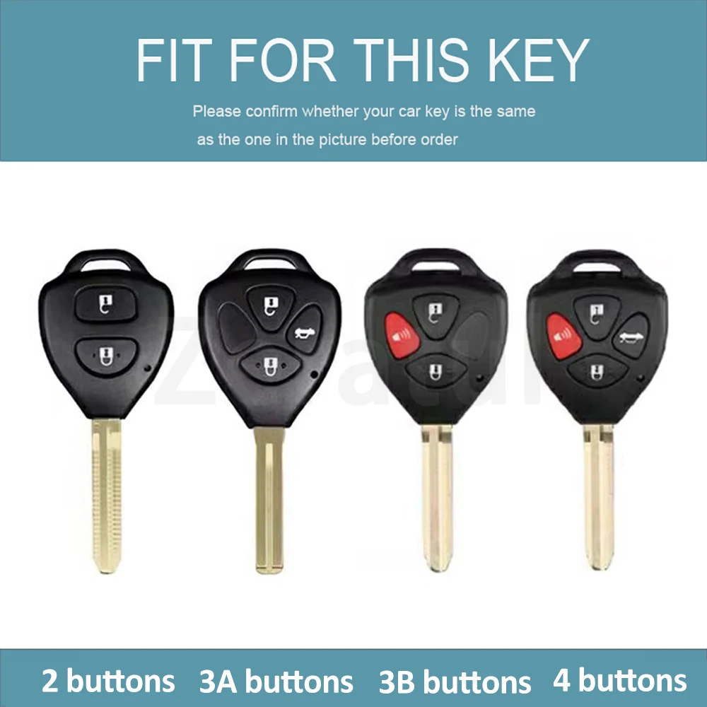 Shell Bag For Toyota Crown Avalon Venza Matrix Corolla Camry Reiz RAV4 Yaris 4Runner Blank 2 3 4 Buttons TPU Car Key Case Cover