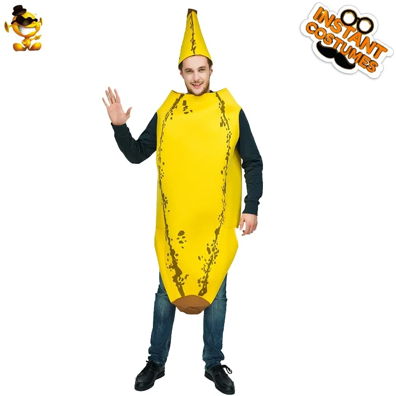 أزياء الهالوين المضحكة المزحة الموز التأثيرية الفاكهة eup الاسمية الكبار مرحلة الأداء الزي المرأة ملابس المرحلة العرقية