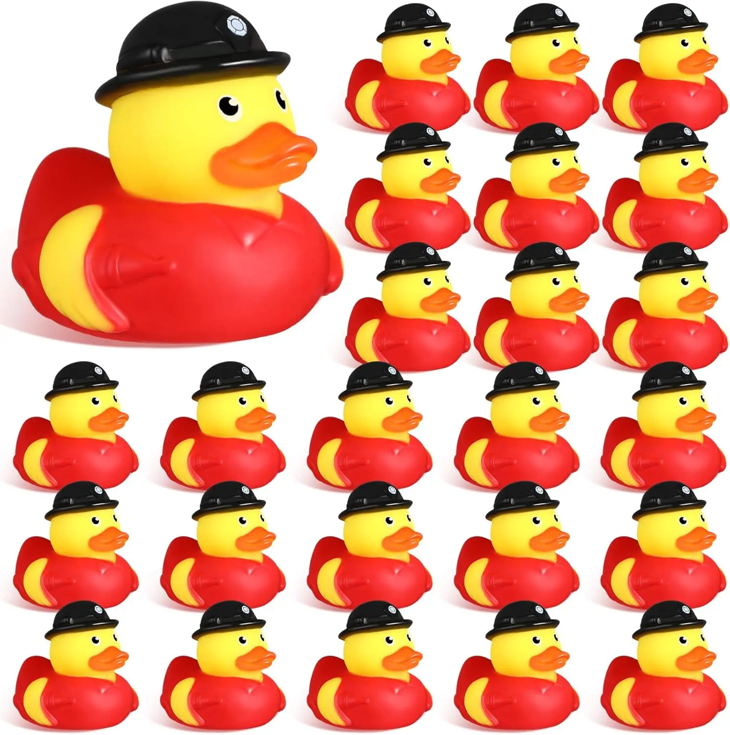 

2-24pcs Fireman Rubber Ducks 2 Inch Cool Rubber Ducky Bath Toy for Party Favors Birthday Party Gifts BeacH Pool Toys