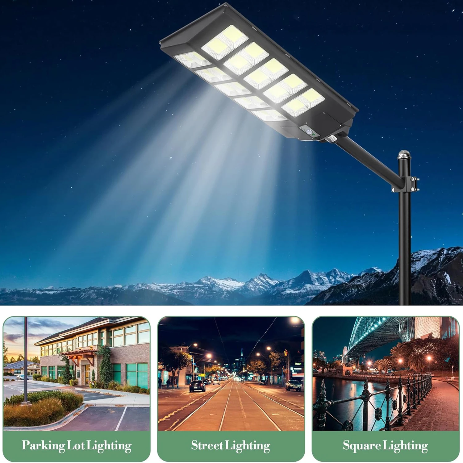 

4800W Solar Street Lights Outdoor IP67 Waterproof Outdoor Security Light w/Motion Sensor Dusk-to-Dawn Floodlight for Garden Yard