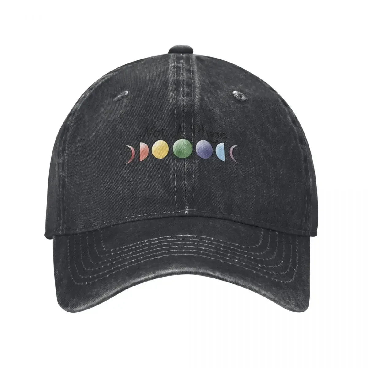 

LGBTQ+ Rainbow Not A Phase Moon Phase Watercolor Baseball Cap Custom Cap Hip Hop Icon Rugby Boy Women's