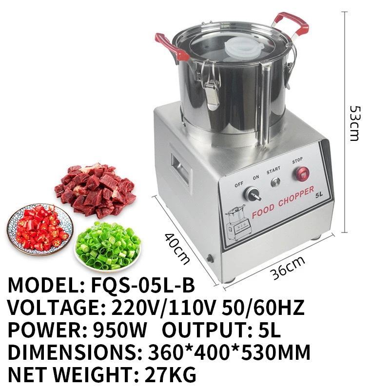 220V/110V対応 フードプロセッサー＆野菜チョッパー 食品グレードステンレス鋼 野菜・肉の細断用替刃2枚付き