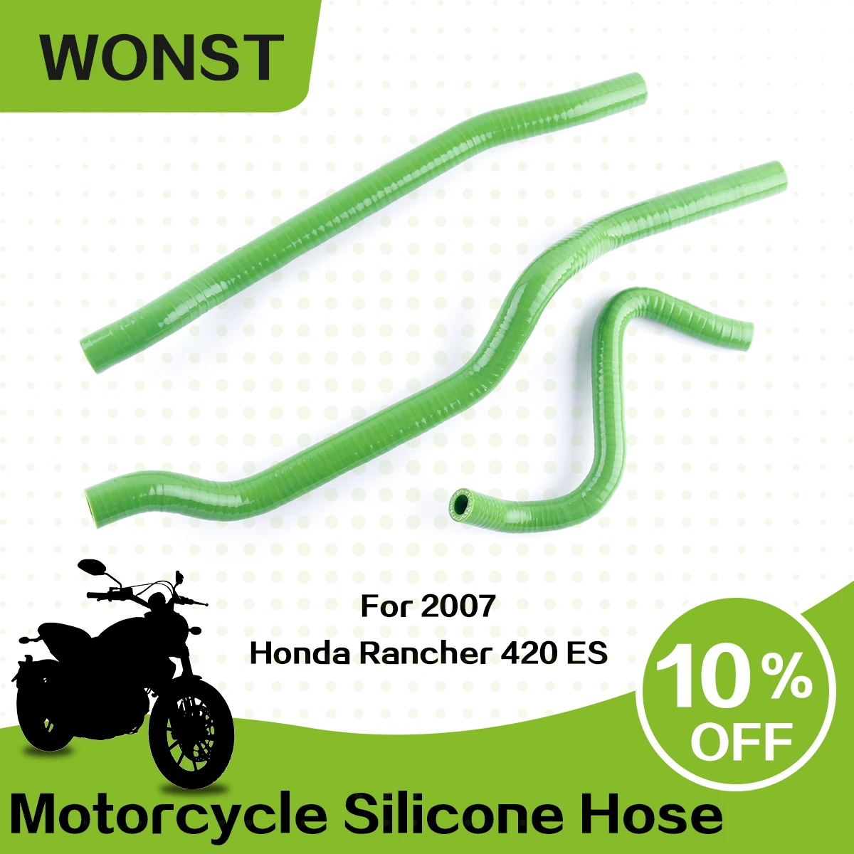 

FOR 2007 HONDA RANCHER 420 ES Silicone Hose Coolant Radiator Tube Pipe Kit