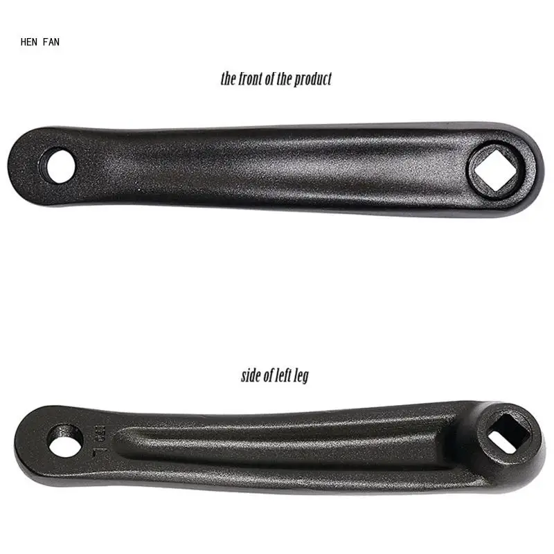 A Pair of 170mm 6.7In Aluminum Alloy Bike Crank Arms Diamond Hole Square Hole for Drive Motor Horizontal Square Black M89D