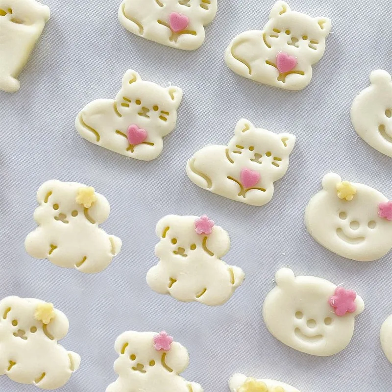 Mini animal padrão cão gato urso animal de estimação cortador de biscoito dos desenhos animados bonito urso biscoito selo bolo cozimento decoração molde