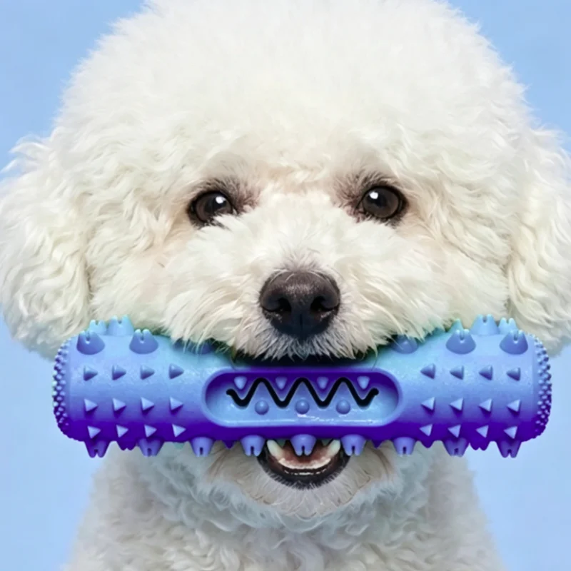 Quietschendes Hundespielzeug mit gezahnter Zahnreinigungsbürste und Futterausgabe-Funktion – Haustierbedarf für Hunde – Detail 4